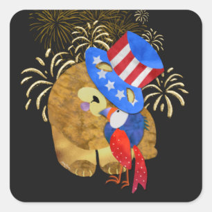 Pegatina Cuadrada PÁJAROS DE pegatinas cuadrados DE PELO