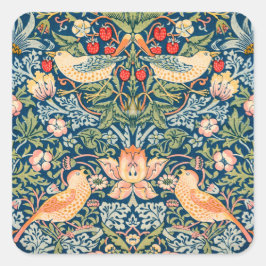 Pegatina Cuadrada Pájaros y flores Wm Morris 