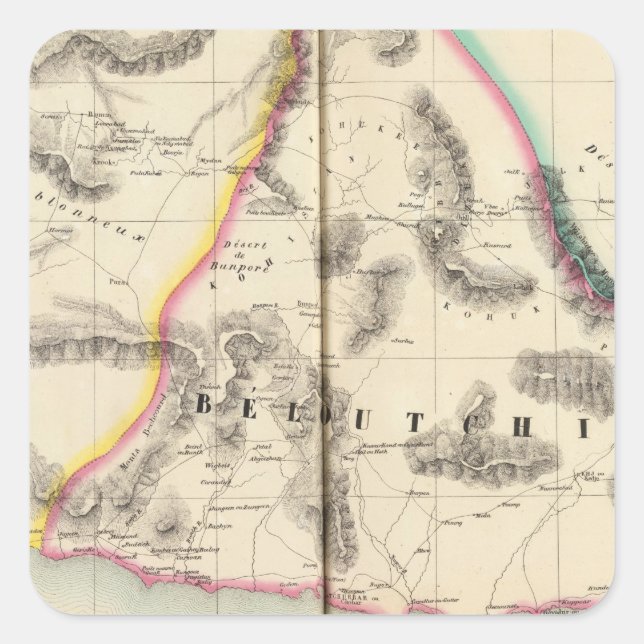 Pegatina Cuadrada Pakistán, Asia 80 (Anverso)