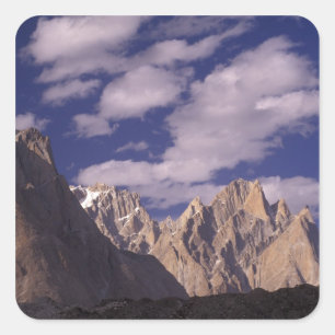 Pegatina Cuadrada Pakistán, Cordillera Baltoro Muztagh, Gran Catedra