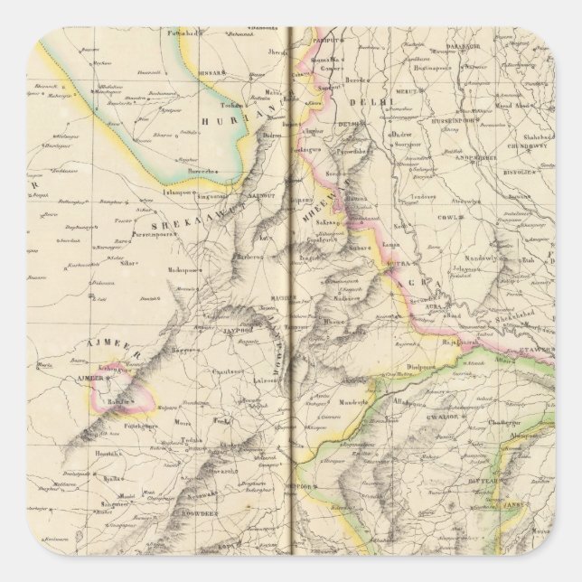 Pegatina Cuadrada Pakistán, India 82 (Anverso)