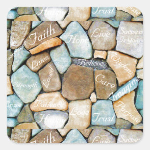 Pegatina Cuadrada Palabras de aliento, Palabras de esperanza_