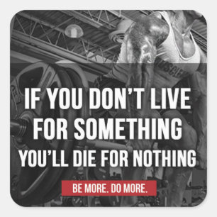 Pegatina Cuadrada Palabras de entrenamiento motivacionales