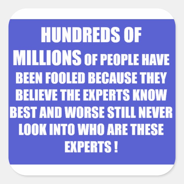 Pegatina Cuadrada Palabras de sabiduría azul y blanco (Anverso)