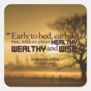 Pegatina Cuadrada Palabras motivacionales - Cita de Benjamin Frankli