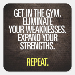 Pegatina Cuadrada Palabras motivacionales: entrenamiento