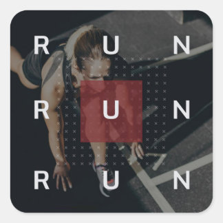 Pegatina Cuadrada Palabras motivacionales: entrenamiento