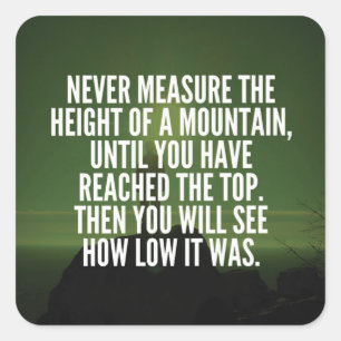 Pegatina Cuadrada Palabras motivacionales - Montaña