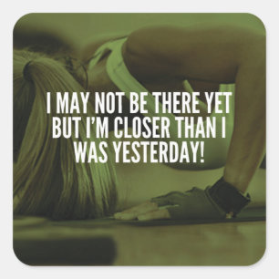 Pegatina Cuadrada Palabras motivacionales para el entrenamiento de m