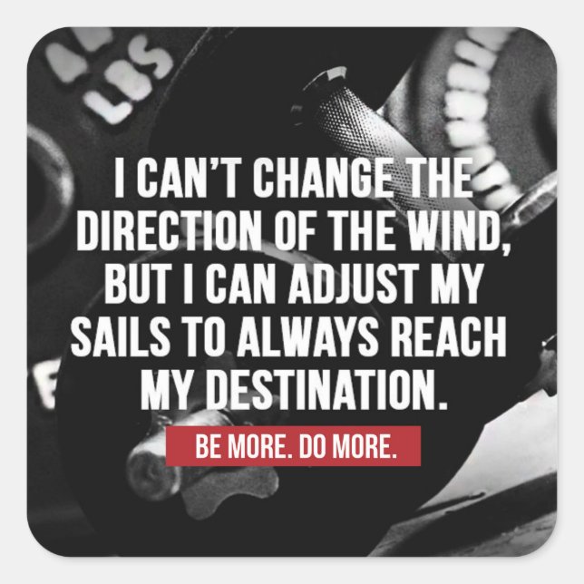 Pegatina Cuadrada Palabras motivacionales para la construcción de cu (Anverso)