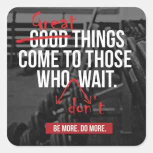 Pegatina Cuadrada Palabras motivacionales para la construcción de cu