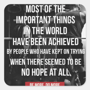 Pegatina Cuadrada Palabras motivacionales para la elevación de la pe