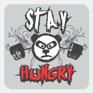 Pegatina Cuadrada Palabras motivacionales - Sigue con hambre