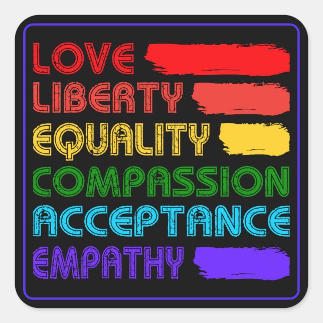 Pegatina Cuadrada Palabras por las que vivir (Anverso)