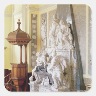Pegatina Cuadrada Palacio de Blenheim, la capilla, c.1705