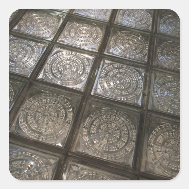 Pegatina Cuadrada Palacio de Comunaciones, suelo de cristal (Anverso)