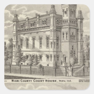 Pegatina Cuadrada Palacio de Justicia del condado de Miami