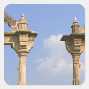 Pegatina Cuadrada Palacio de la Ciudad, Udaipur, Rajasthan, India 2