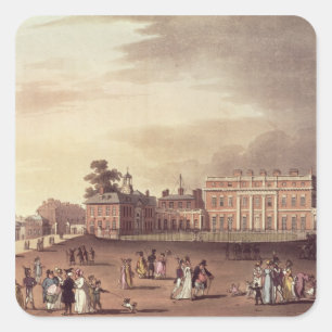 Pegatina Cuadrada Palacio de la Reina, Parque de Santiago