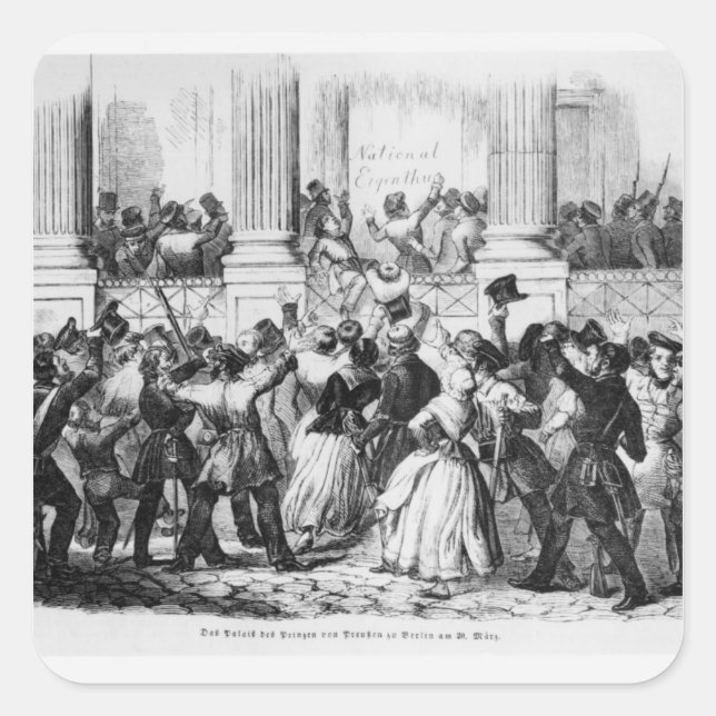 Pegatina Cuadrada Palacio de los Príncipes de Prusia en Berlín (Anverso)