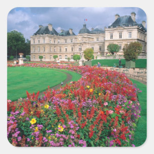 Pegatina Cuadrada Palacio de Luxemburgo en París, Francia.