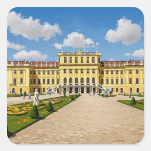 Pegatina Cuadrada Palacio de Schönbrunn Viena Austria Viajes