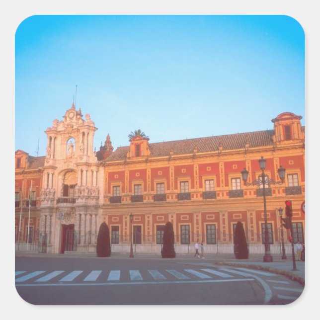 Pegatina Cuadrada Palacio de Telmo en Sevilla, España sede de (Anverso)
