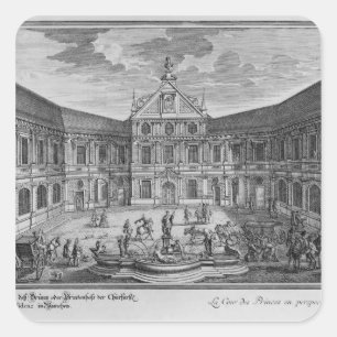 Pegatina Cuadrada Palacio en Munich, Alemania