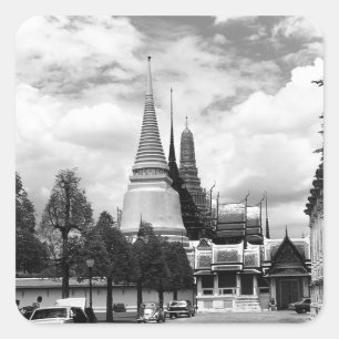 Pegatina Cuadrada Palacio Real de la Capilla de Bangkok