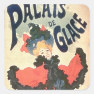 Pegatina Cuadrada Palais de Glace, campeones Elysees, París, 1894