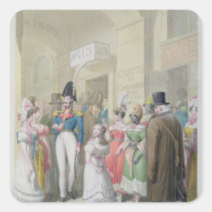 Pegatina Cuadrada Palais Royal de Galeries du, del 'cuadro de