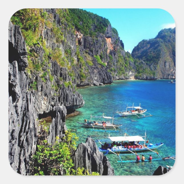 Pegatina Cuadrada Palawan (Anverso)