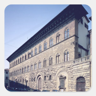 Pegatina Cuadrada Palazzo Medici-Riccardi, iniciado en 1444 (foto)