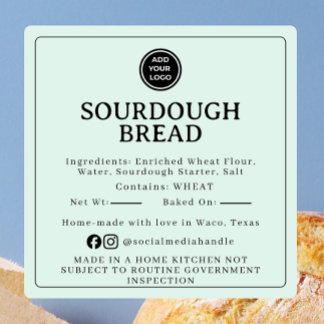 Pegatina Cuadrada Pale Mint Sourdough Ingredient Cottage Sticker