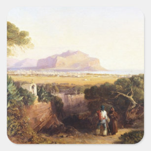 Pegatina Cuadrada Palermo, Sicilia, 1847 (aceite en lona)