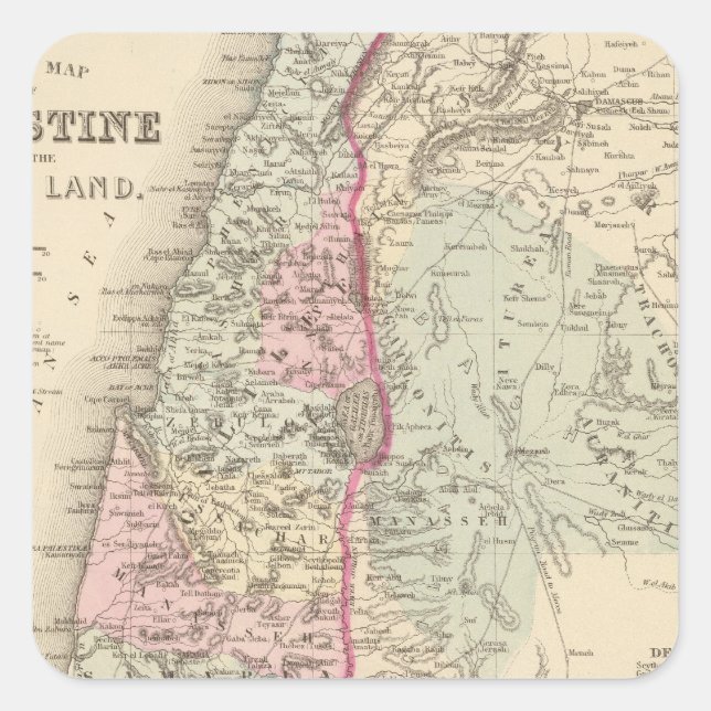 Pegatina Cuadrada Palestina, Jerusalén (Anverso)