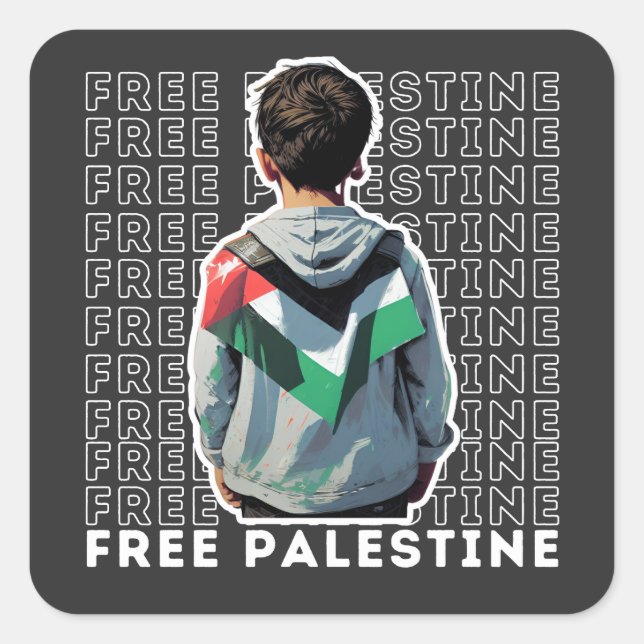 PEGATINA CUADRADA PALESTINA LIBRE (Anverso)