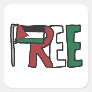Pegatina Cuadrada Palestina Libre
