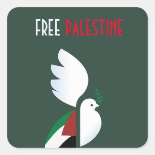 Pegatina Cuadrada Palestina Libre