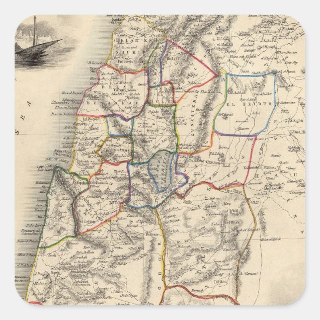 Pegatina Cuadrada Palestina moderna (Anverso)