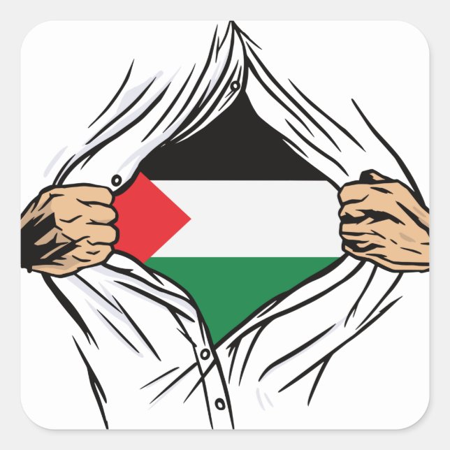 Pegatina Cuadrada Palestine Flag for Palestinian (Anverso)