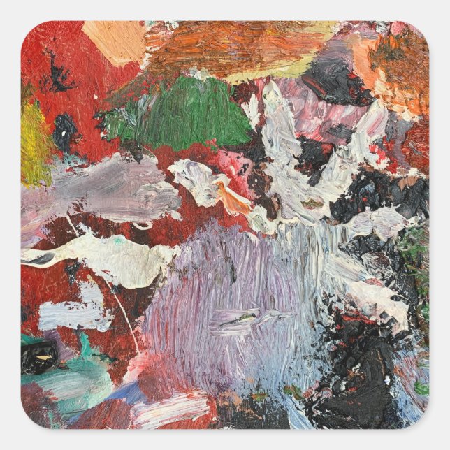 Pegatina Cuadrada Paleta de artistas (Anverso)