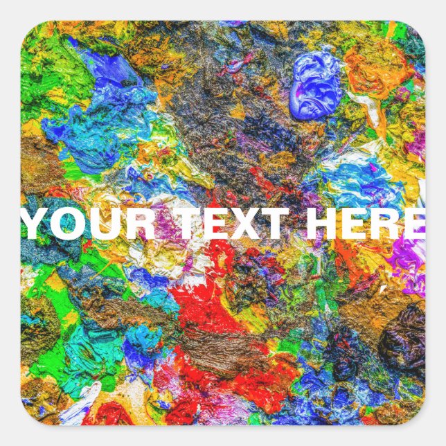 Pegatina Cuadrada Paleta de colores (Anverso)