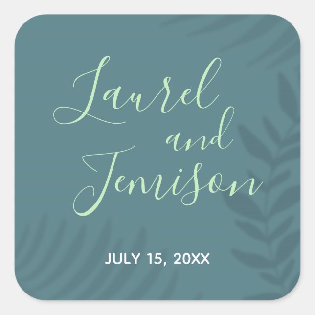 Pegatina Cuadrada Paleta de sombra Verde azulada (Anverso)