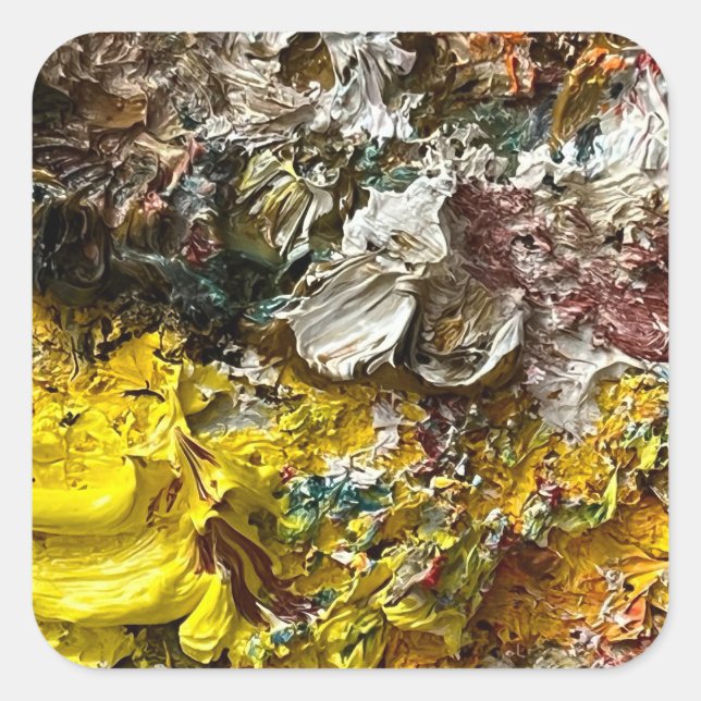 Pegatina Cuadrada Paleta del artista #1 (Anverso)