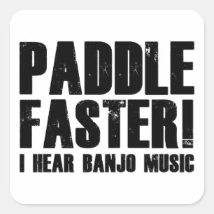Pegatina Cuadrada Paleta más rápidamente oigo música del banjo