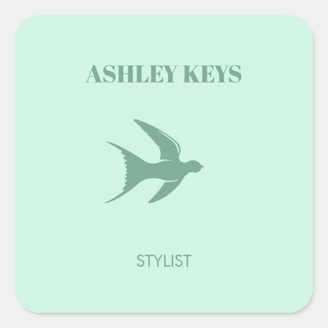 Pegatina Cuadrada Paleta verde azulada elegante (Anverso)