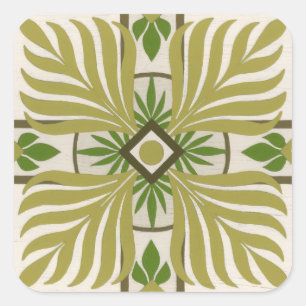 Pegatina Cuadrada Palm Motif II No Embellecido