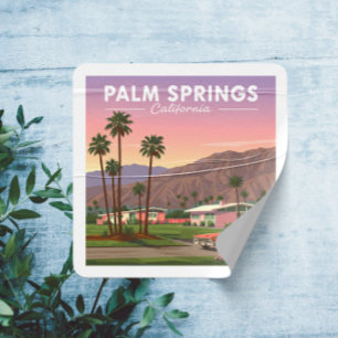 Pegatina Cuadrada Palm Springs California