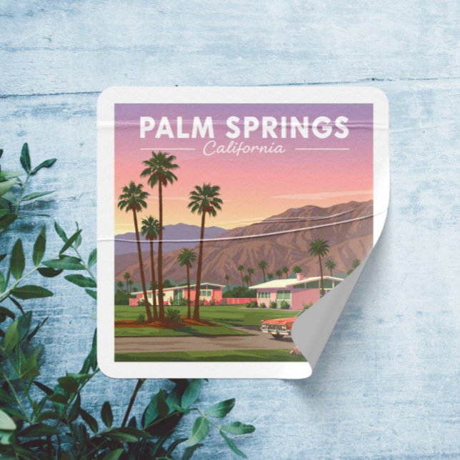 Pegatina Cuadrada Palm Springs California (Subido por el creador)